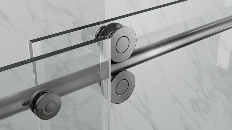 Двері в нішу Koer SR SD06 140x220 см з прозорим склом Easy Clean 8мм, графіт (KR5369) KR5369 фото