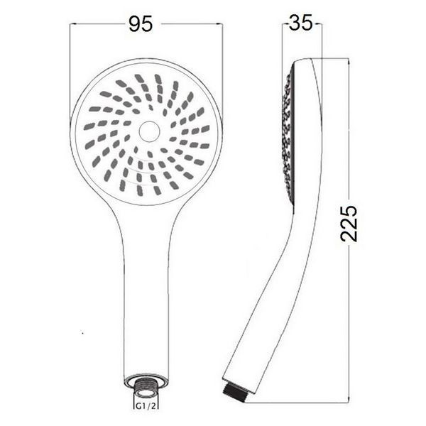 Лійка для ручного душу Lidz Niagara 01 98 мм кругла LDNIA01CRM22034 Хром, діаметр підключення 1/2" SD00028131 фото