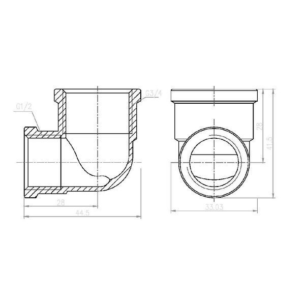 Кут редукційний SD Forte 1/2"х3/4" ВВ SF3692015 SD00002703 фото