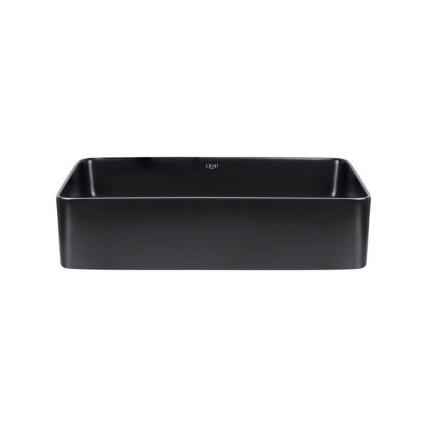 Комплект Qtap Tern: Раковина накладная прямоугольная 500х350х145 мм Matt Black + Донный клапан PU03 SD00053426 фото