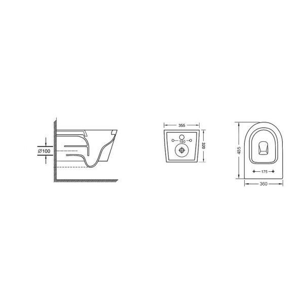 Унітаз підвісний Qtap Swan безобідковий Ultra Quiet з сидінням Soft-close QT16335179W SD00050900 фото
