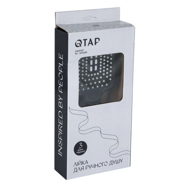 Лійка для ручного душу Qtap Rucni 245x95 мм прямокутна QTRUC125BLM45780 Black Matt SD00051904 фото