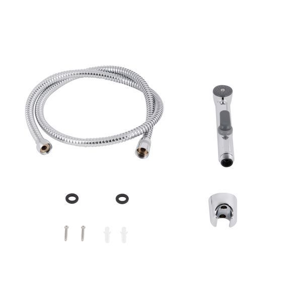 Набір для гігієнічного душу Qtap Inspai-Varius округлий QTSETCRMA021 Chrome/Grey (Set), довжина шланга 1200 SD00035713 фото