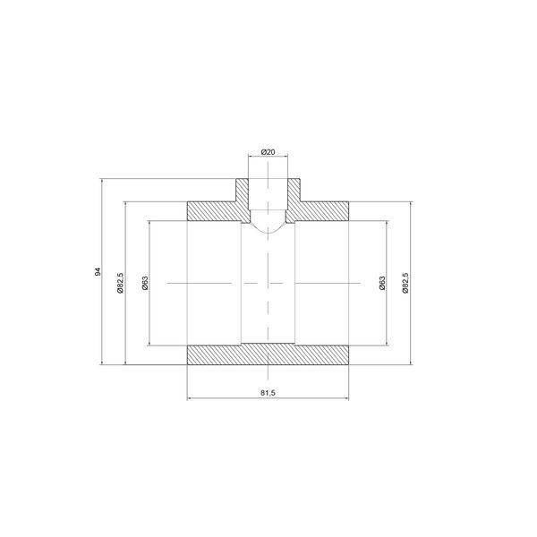 Тройник PPR Thermo Alliance 63х20х63 SD00029369 фото