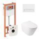 Готовое решение Qtap для ванной комнаты: подвесной унитаз Swan Ultra Quiet + комплект инсталляции Nest 4 в 1 (линейная клавиша White) SD00051279 фото 1