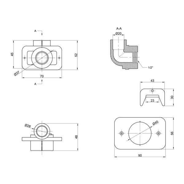 Уголок PPR Thermo Alliance 20х1/2" ВР, под гипсокартон SD00029425 фото