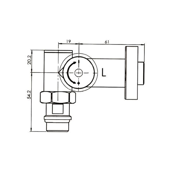 Комплект кранів Thermo Alliance Standart 1/2" чорний, для рушникосушки кутовий SF395W15HEB, латунь, НР SD00051862 фото