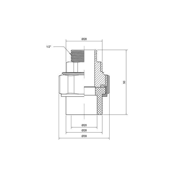 Сгон "Американка" PPR Thermo Alliance 20х1/2" НР SD00029231 фото