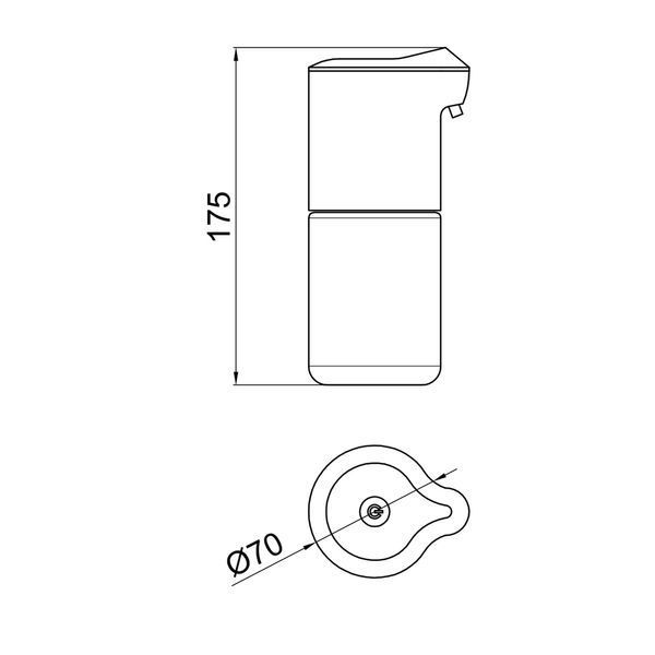 Дозатор для рідкого мила Qtap Pohodli автоматичний 4,5V QT144WH42925 Білий (Автодозатор) для пінного мила, сенсорне управління SD00049039 фото