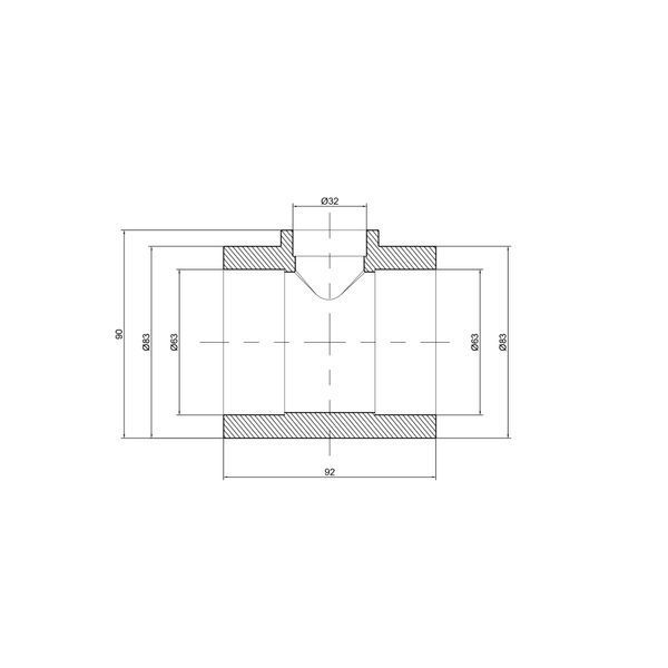 Трійник PPR Thermo Alliance 63х32х63 SD00029371 фото
