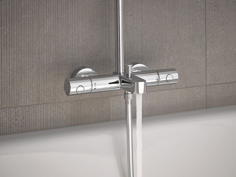 Душова система з термостатом Grohe Euphoria для ванни, хром, 3 режими (27475002) 27475002 фото