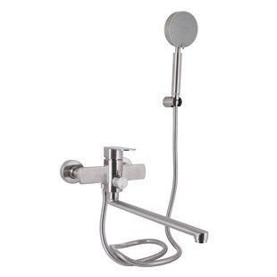 Смеситель для ванны Lidz Luna 005 (c душевым гарнитуром) (k35) LDLUN005NKS46093 Nickel, однорычажный SD00052217 фото