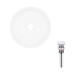 Комплект Qtap Owl: Раковина накладна кругла 400х400х155 мм White + Донний клапан PU02 SD00053443 фото