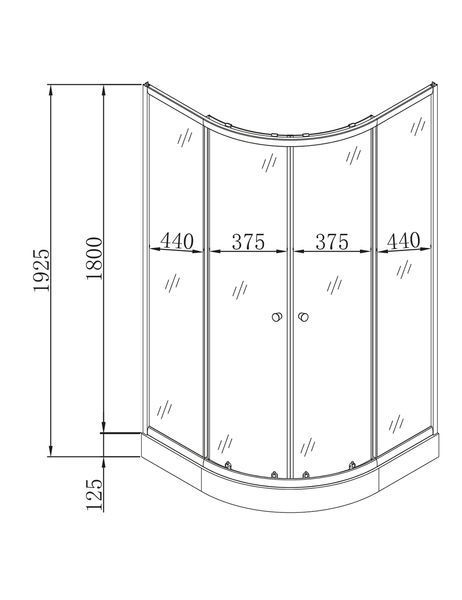 Душова кабіна Mixxus PLAIN SCT02 з низьким піддоном 100x100 см, матове скло 4мм, акуратний дизайн (MI6897) MI6897 фото