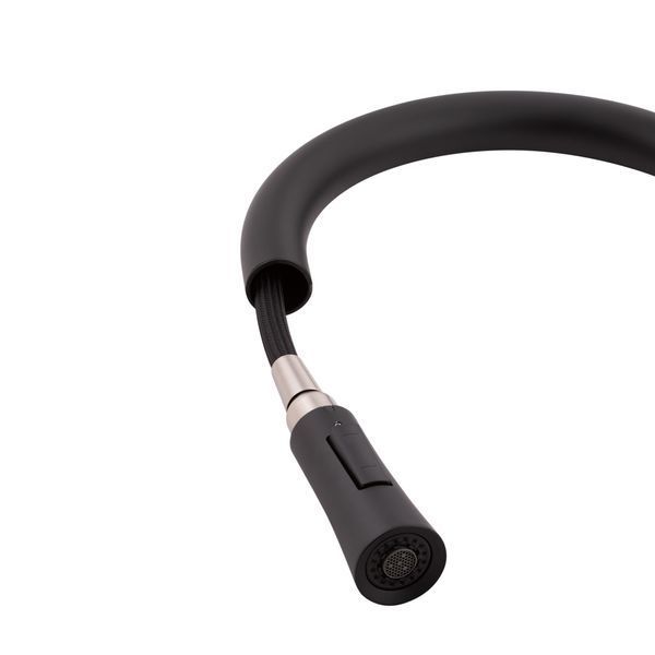 Смеситель для кухни Qtap Baruska с выдвижным изливом QTBAR9137103UB Black Matt, однорычажный, матовая SD00042271 фото
