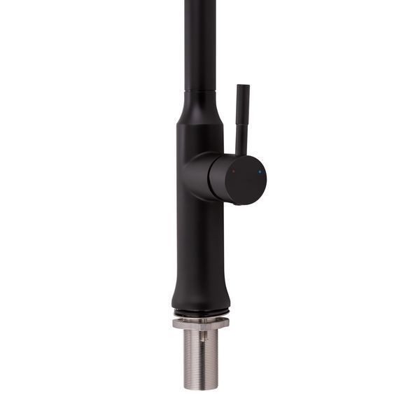 Смеситель для кухни Qtap Baruska с выдвижным изливом QTBAR9137103UB Black Matt, однорычажный, матовая SD00042271 фото