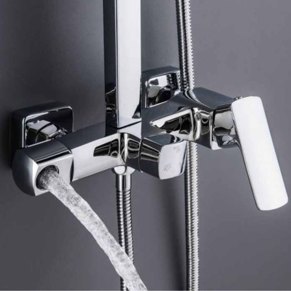 Душевая система для кабины Qtap Capricorn на три потребителя (с изливом) 53103KNC Chrome, латунь, однорычажный смеситель SD00047514 фото