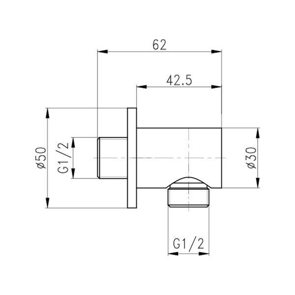 Підключення для шланга Qtap Spojeni кругле QTCRMB030 Chrome, для шланга 1/2", латунь, хромований SD00035716 фото