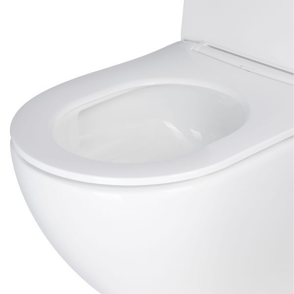 Унітаз підвісний Qtap Jay безобідковий Ultra Quiet з сидінням Soft-close QT07335177W SD00050899 фото