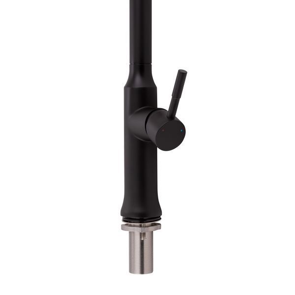 Смеситель для кухни Qtap Baruska с выдвижным изливом QTBAR9137103UB Black Matt, однорычажный, матовая SD00042271 фото