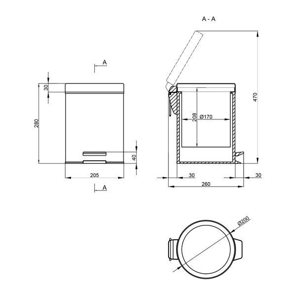 Відро для сміття Qtap Liberty 5 л QTLIBCRM1149 Chrome, нержавіюча сталь, металевий педаль SD00031724 фото
