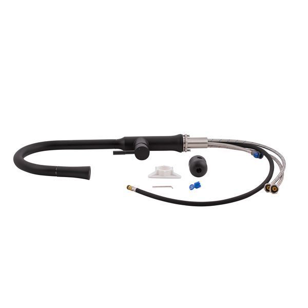 Смеситель для кухни Qtap Baruska с выдвижным изливом QTBAR9137103UB Black Matt, однорычажный, матовая SD00042271 фото