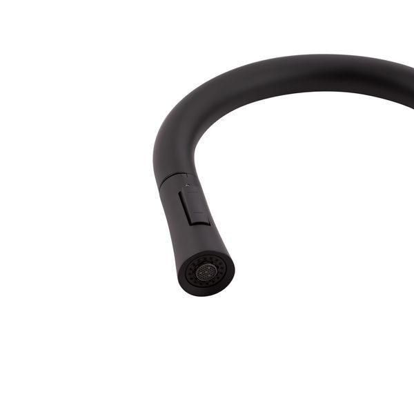 Смеситель для кухни Qtap Baruska с выдвижным изливом QTBAR9137103UB Black Matt, однорычажный, матовая SD00042271 фото