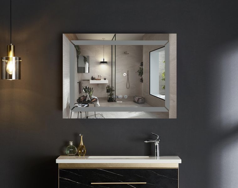 Дзеркало Mixxus Light MR01-80x60 (годинник, LED-підсвітка, антизапотівання) (MI5998) MI5998 фото