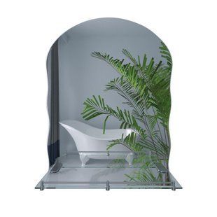 Зеркало Lidz Anny 425х575х105 настенное с полочкой прямоугольное с дугообразным верхом и фигурными боками SD00052557 фото