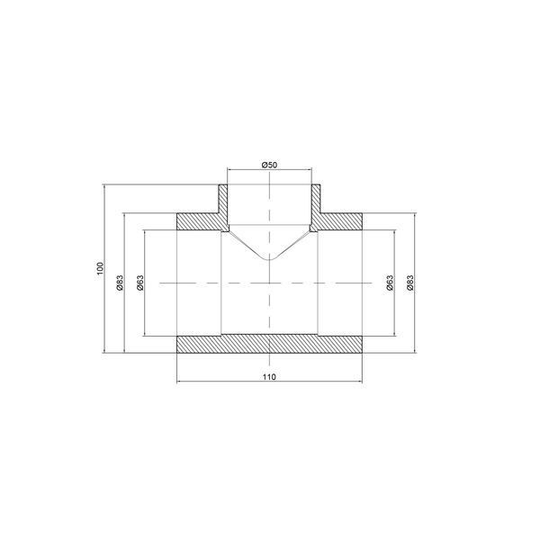 Трійник PPR Thermo Alliance 63х50х63 SD00029373 фото