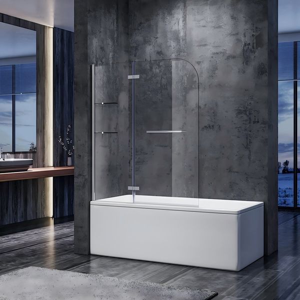 Стеклянные шторки на ванну Koer SR BS05-90 см, хром, стекло 6мм, Easy Clean (KR5372) KR5372 фото
