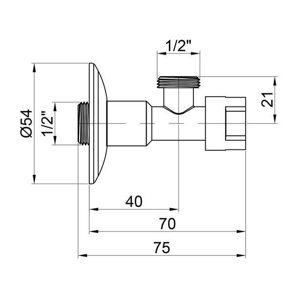 Кран приладовий буксовий Icma 1/2" кутовий №519 SD00005716 фото