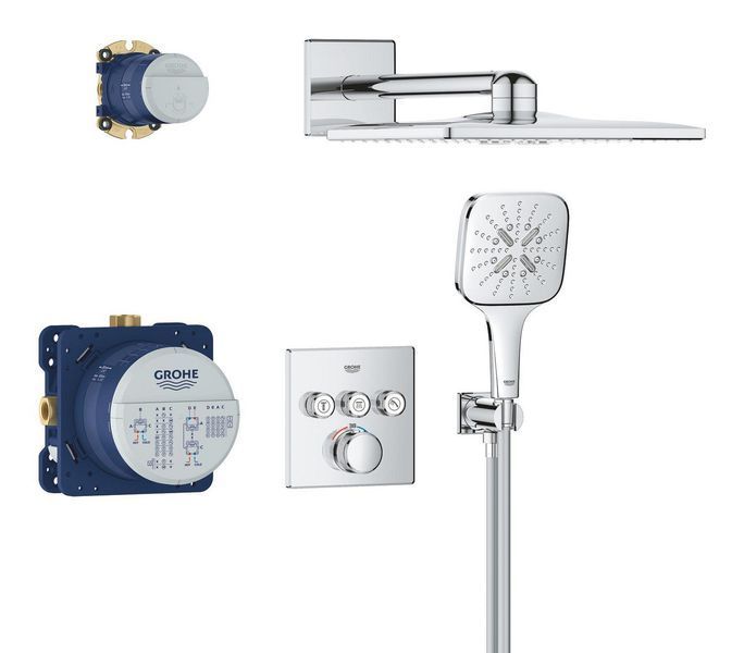 Душова система прихованого монтажу Grohe Grohtherm SmartControl, 3 виходи, термостат, хром (34864000) 34864000 фото