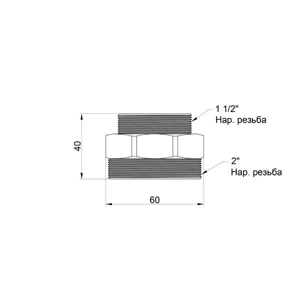 Ніпель SD Plus 2"х1 1/2" ЗР SD4085040 SD00047827 фото