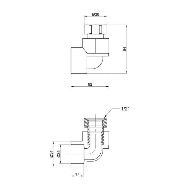 Уголок PPR Thermo Alliance с накидной гайкой 25х3/4" ВР SD00029429 фото