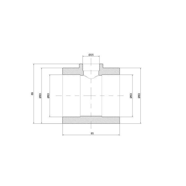 Трійник PPR Thermo Alliance 63х25х63 SD00029370 фото
