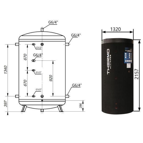 Теплоакумулятор Thermo Alliance TA-ТАМ-00 2000 60 мм SD00048840 фото