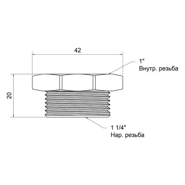 Футорка SD Plus 1 1/4"х1" НВ SD4233225 SD00047894 фото