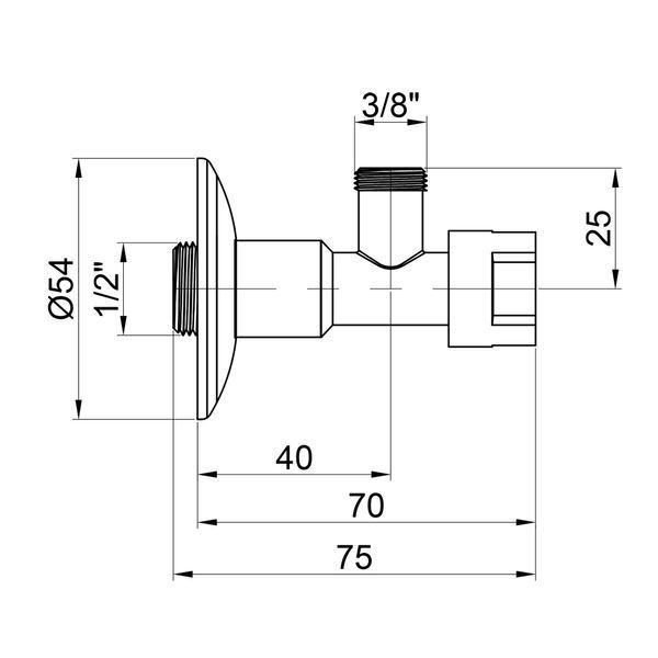 Кран приладовий буксовий Icma 1/2" х3/8" кутовий №519 SD00005718 фото