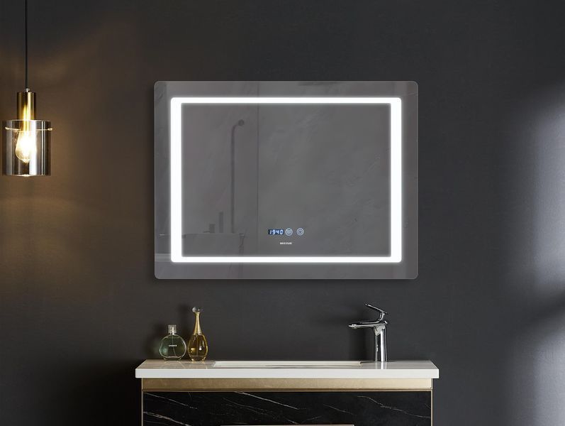 Дзеркало Mixxus Style MR03-80x60 (годинник, LED-підсвітка, антизапотівання) (MI6005) MI6005 фото