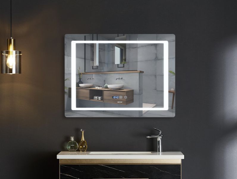 Дзеркало Mixxus Style MR03-80x60 (годинник, LED-підсвітка, антизапотівання) (MI6005) MI6005 фото
