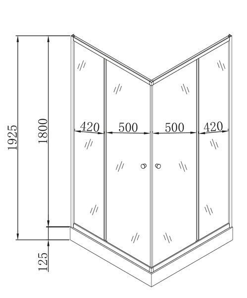 Душова кабіна MIXXUS CUBIC SCT01-100x100 з низьким піддоном, матове скло 4мм (MI6904) MI6904 фото
