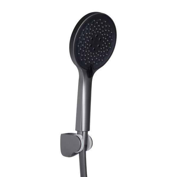 Смеситель для ванны Qtap Vlasta New (с душевым гарнитуром) QTVLA259GMB45643 Gunmetal Black PVD, однорычажный SD00051767 фото