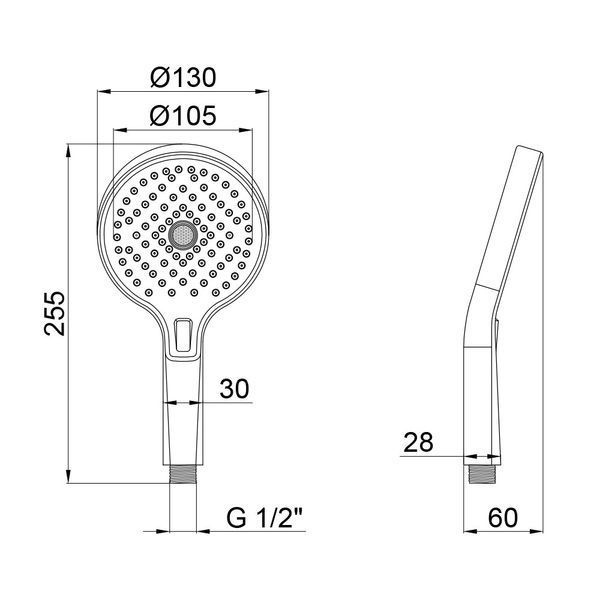 Лейка для ручного душа Qtap Rucni 130 мм округлая QTRUCA133O3KCW Chrome SD00041909 фото