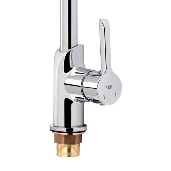 Змішувач для кухні Qtap Grand QTGRACRM007F Chrome, одноважільний, поворотний вилив SD00039603 фото