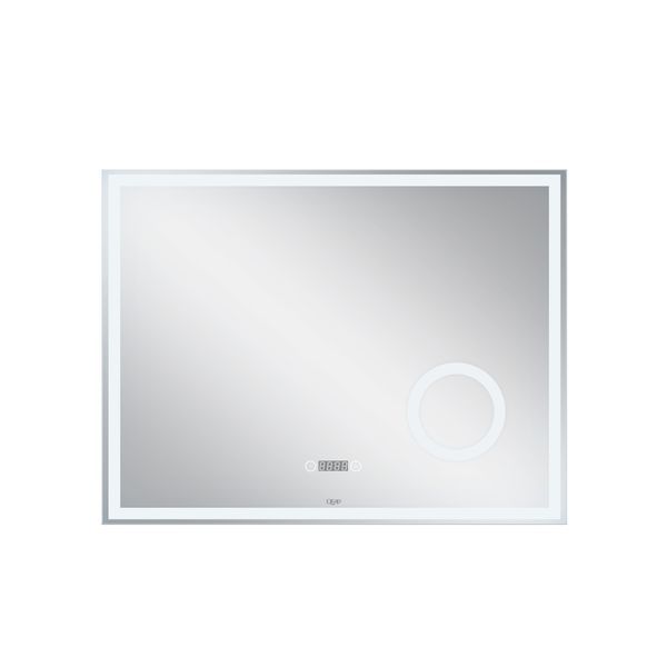 Дзеркало Qtap Stork 800х600 з LED-підсвічуванням Touch, лінза, цифровий годинник, диммер, рег. яскравості QT157814226080W SD00045741 фото