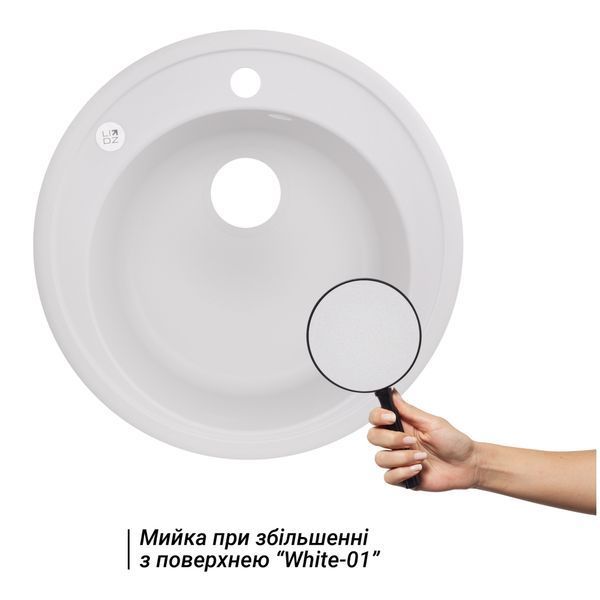 Кухонная мойка Lidz D510/200 WHI-01 (LIDZWHI01D510200) SD00039821 фото