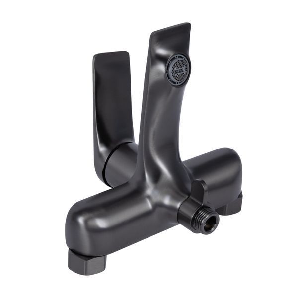 Смеситель для ванны Qtap Vlasta New (с душевым гарнитуром) QTVLA259GMB45643 Gunmetal Black PVD, однорычажный SD00051767 фото