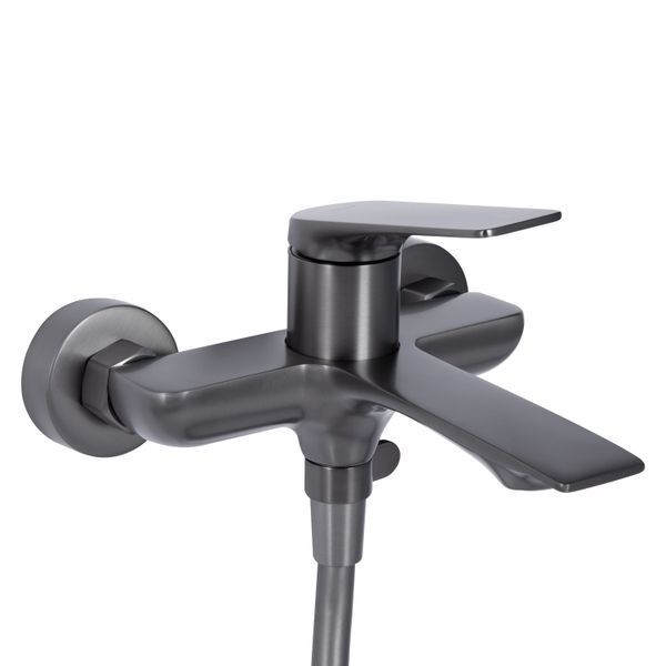 Смеситель для ванны Qtap Vlasta New (с душевым гарнитуром) QTVLA259GMB45643 Gunmetal Black PVD, однорычажный SD00051767 фото