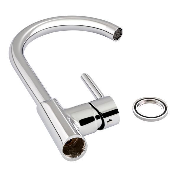 Змішувач для кухні Qtap Grand QTGRACRM007F Chrome, одноважільний, поворотний вилив SD00039603 фото